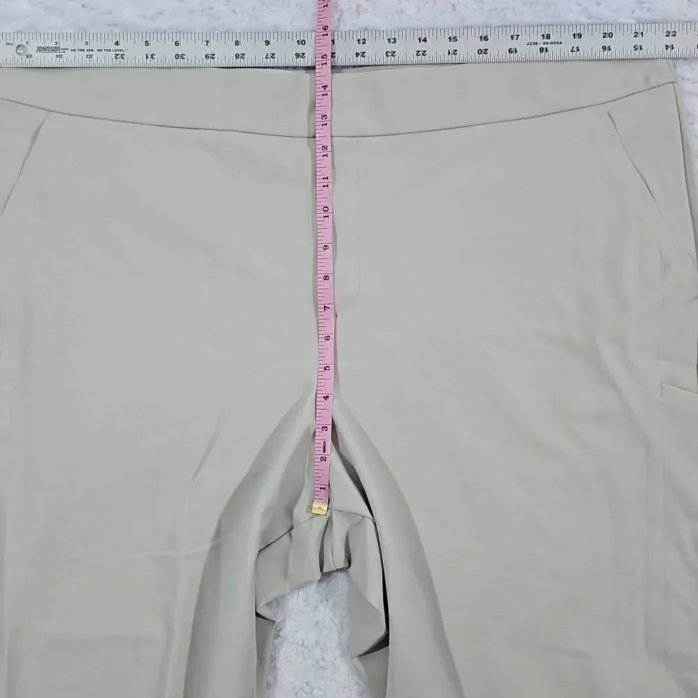 Athleta Stellar Straight Crop Pant Womens Size 24 Cream Khaki Casual Dressy Pant